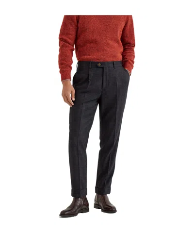 Brunello Cucinelli Slim-fit Pleated Linen Suit Trousers In Black