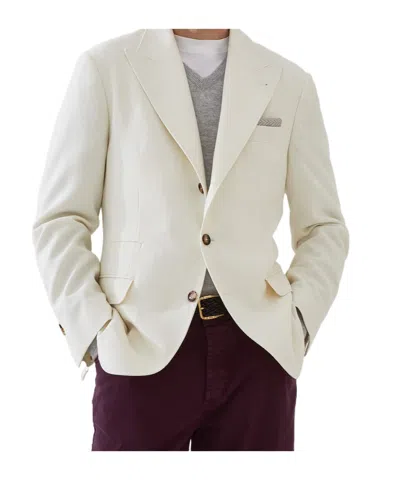 Brunello Cucinelli Wool-cashmere Blazer In White
