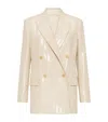 Brunello Cucinelli Wool-cashmere Dazzling Chevron Blazer In Neutral