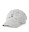 Brunello Cucinelli Logo-embroidered Curved Peak Cap In Gray