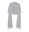 Brunello Cucinelli Wool-cashmere Hood Scarf In Gray