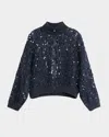 Brunello Cucinelli Wool-cashmere Paillette Open-knit Zip Cardigan