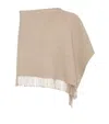Brunello Cucinelli Wool-cashmere Poncho In Neutral
