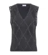 Brunello Cucinelli Wool-cashmere-silk Tank Top In Grey