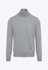 Brunello Cucinelli Brunelli Cucinelli Wool Cashmere Turtleneck Men In Gray