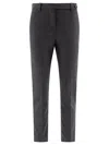 BRUNELLO CUCINELLI BRUNELLO CUCINELLI WOOL CIGARETTE TROUSERS WITH MONILI