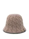 Brunello Cucinelli Textured Knit Cloche Hat Sequined Embellishments In Brown