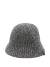 Brunello Cucinelli Wool Cloche Hat In Gray