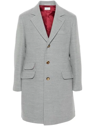 Brunello Cucinelli Wool Coat In Grey