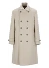 Brunello Cucinelli Double-breasted Coat In Neutrals