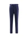 Brunello Cucinelli Men Wool Corduroy Trousers In Blue