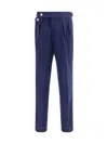 Brunello Cucinelli Men Wool Corduroy Trousers In Blue