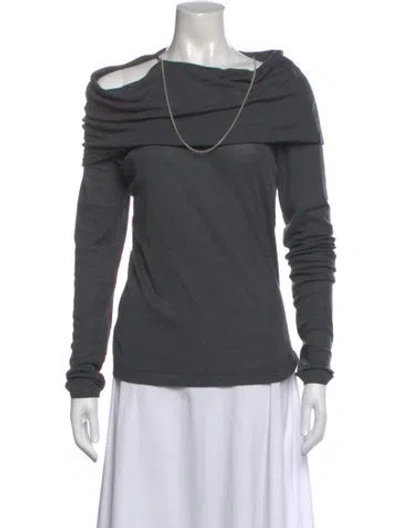 Pre-owned Brunello Cucinelli Wool Cowl Neck Sweater In Gray