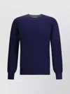 Brunello Cucinelli Cashmere Crew Neck Sweater With Ribbed Finish In Blue