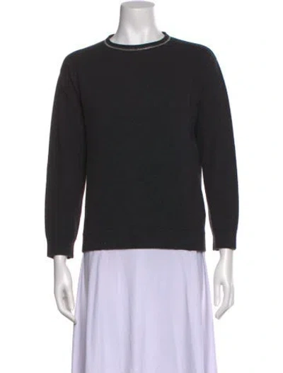 Pre-owned Brunello Cucinelli Wool Crew Neck Sweater In Black