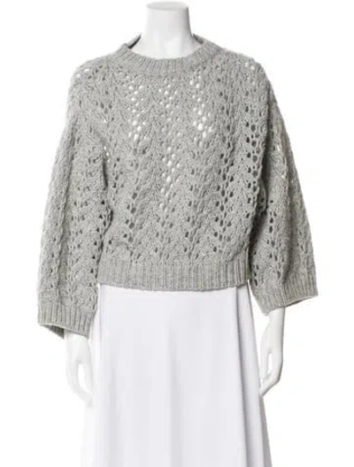 Pre-owned Brunello Cucinelli Wool Crew Neck Sweater In Gray