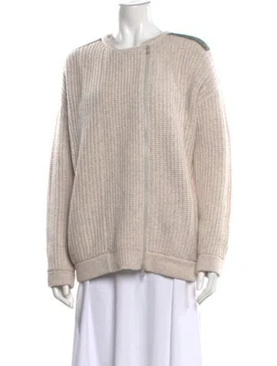 Pre-owned Brunello Cucinelli Wool Crew Neck Sweater In White