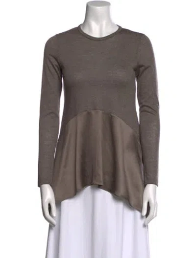 Pre-owned Brunello Cucinelli Wool Crew Neck Top In Brown