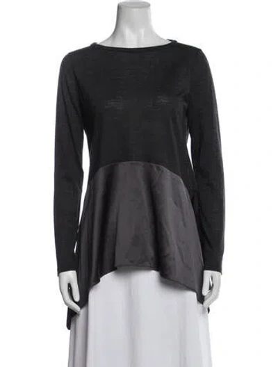 Pre-owned Brunello Cucinelli Wool Crew Neck Top In Grey