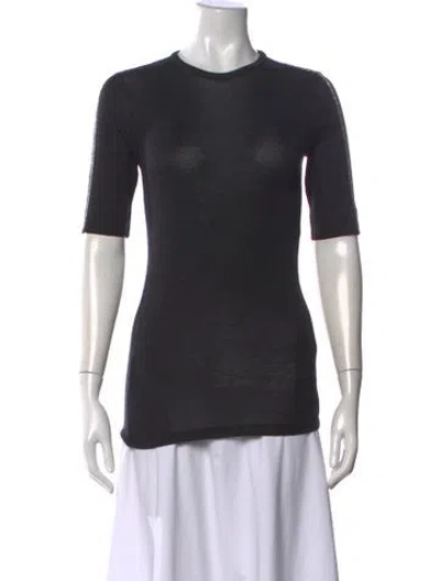 Pre-owned Brunello Cucinelli Wool Crew Neck T-shirt In Gray