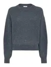 Brunello Cucinelli Sequin-embellished Jumper In Gris