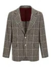Brunello Cucinelli Cavallo Prince Of Wales-check Blazer In Brown