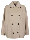 Brunello Cucinelli Brown Double Breasted Jacket In Beige