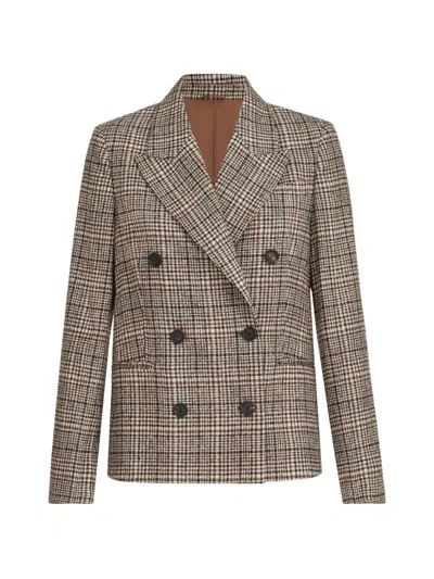 Brunello Cucinelli Wool Double-breasted Jacket In Brown