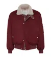 Brunello Cucinelli Wool Down-filled Bomber Jacket In Red