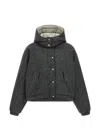 Brunello Cucinelli Wool Down Jacket In Gray