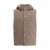 Brunello Cucinelli Sleeveless Hooded Vest In Brown