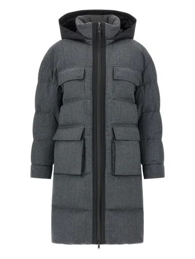 BRUNELLO CUCINELLI WOOL DOWN QUILTED COAT