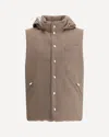 Brunello Cucinelli Sleeveless Hooded Vest In Brown