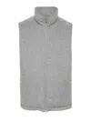 Brunello Cucinelli High-neck Wool Gilet In Gris Claro