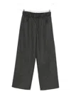 Brunello Cucinelli Women Wool Drawstring Trousers In Gray