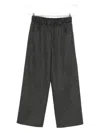 Brunello Cucinelli Women Wool Drawstring Trousers In Gray