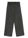 Brunello Cucinelli Women Straight Loose Trousers In Virgin Wool Flannel In Gray