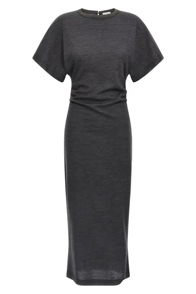 Brunello Cucinelli Wool Dress In Gray