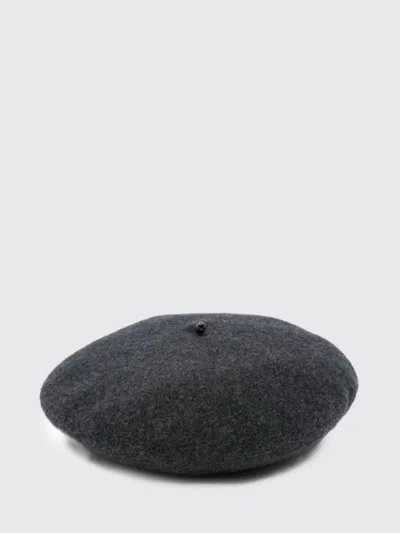 Brunello Cucinelli Wool Felt Beret With Monili Embellishment In Black