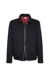 Brunello Cucinelli High Collar Wool Bomber Jacket In Black