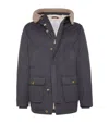 Brunello Cucinelli Hooded Long Length Warm Fabric Front Pockets In Grey