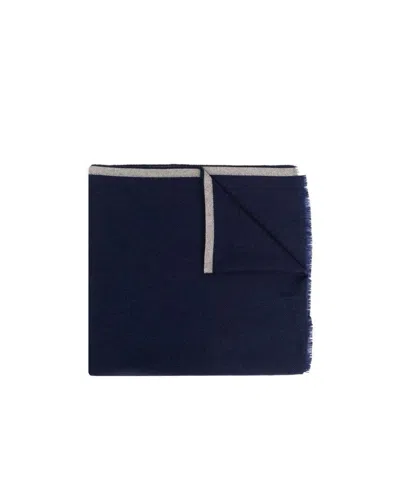 Brunello Cucinelli Wool Fringed Scarf In Black