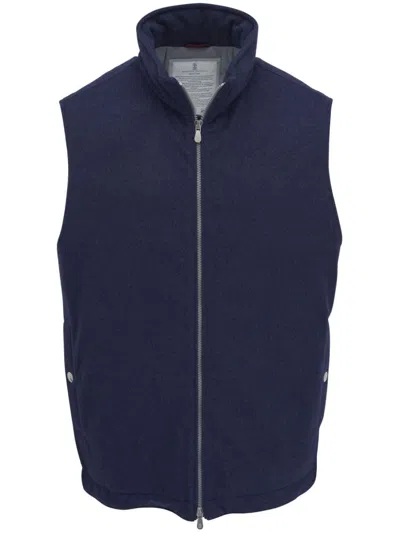 Brunello Cucinelli Wool Gilet In Blue
