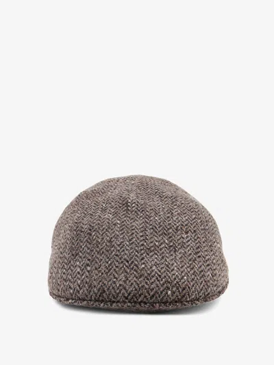 Brunello Cucinelli Wool Hat With Dazzling Motif In Gold