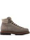 Brunello Cucinelli Panelled Suede Ankle Boots In Grey