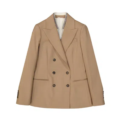 Brunello Cucinelli Wool Jacket In Brown