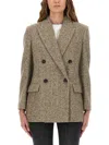 Brunello Cucinelli Wool Jacket In Brown