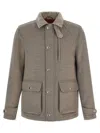 Brunello Cucinelli Wool Jacket Puffer Jackets Beige In Brown