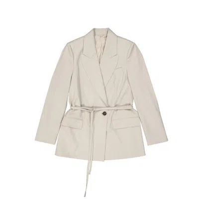 Brunello Cucinelli Wool Jacket Women In Beige