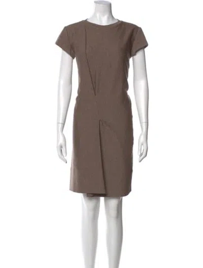 Pre-owned Brunello Cucinelli Wool Knee-length Dress In Brown